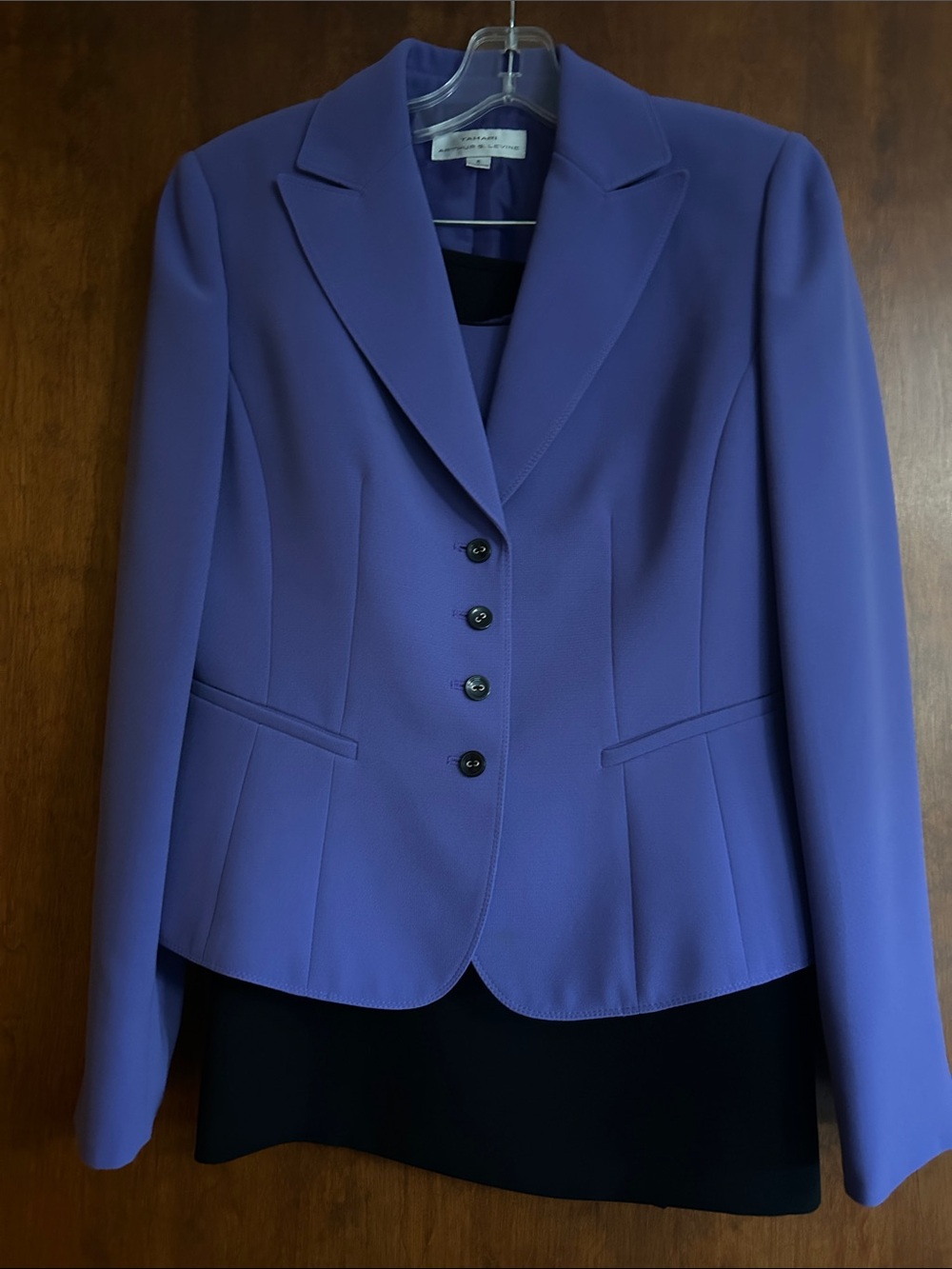 Tahari ASL Womens Periwinkle Tailored Single-Breasted 3 Pc skit suit